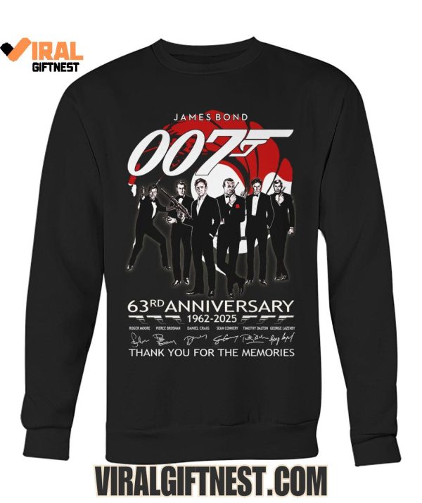 James Bond “007” 63rd Anniversary 1962-2025 Thank You For The Memories Limited Edition Shirts