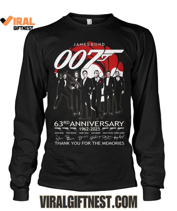 James Bond “007” 63rd Anniversary 1962-2025 Thank You For The Memories Limited Edition Shirts