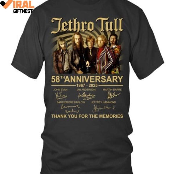 Jethro Tull 58th Anniversary 1967-2025 Thank You For The Memories Shirts