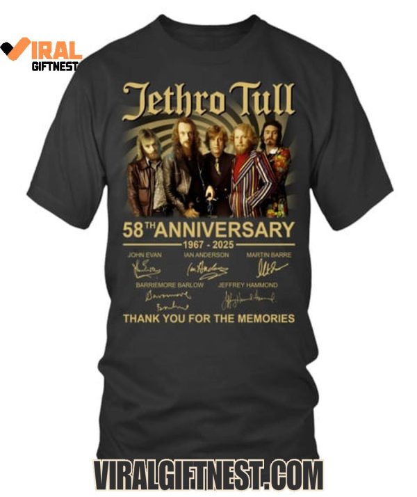 Jethro Tull 58th Anniversary 1967-2025 Thank You For The Memories Shirts