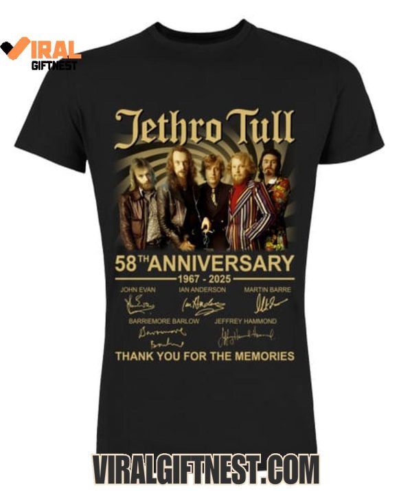 Jethro Tull 58th Anniversary 1967-2025 Thank You For The Memories Shirts