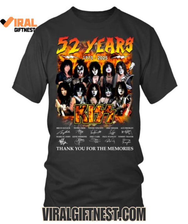 Kiss 52 Years 1973-2025 Thank You For The Memories Limited Edition Shirts