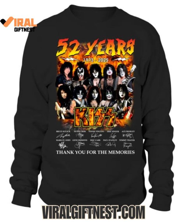 Kiss 52 Years 1973-2025 Thank You For The Memories Limited Edition Shirts