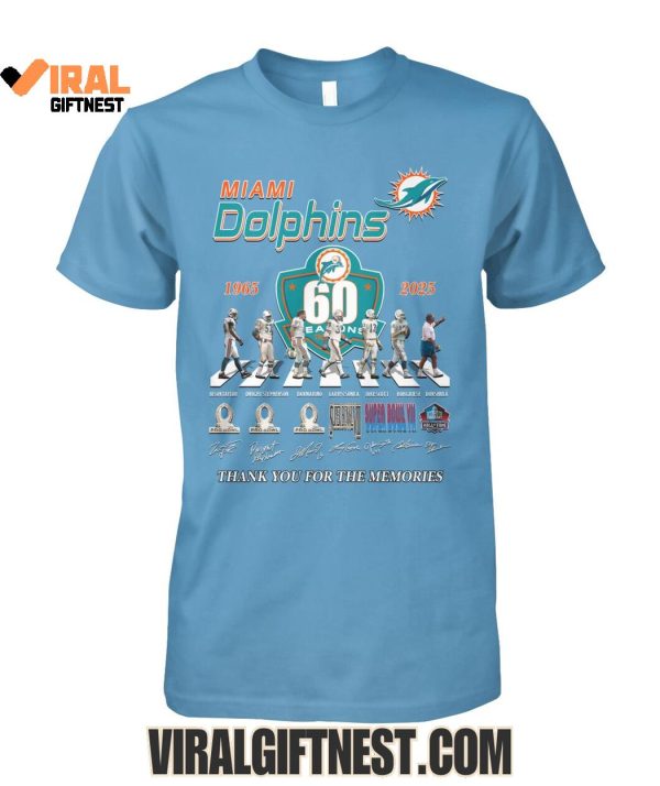 Miami Dolphins 60 Season 1965-2025 Thank You For The Memories Limited Edition Shirts