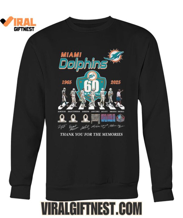 Miami Dolphins 60 Season 1965-2025 Thank You For The Memories Limited Edition Shirts