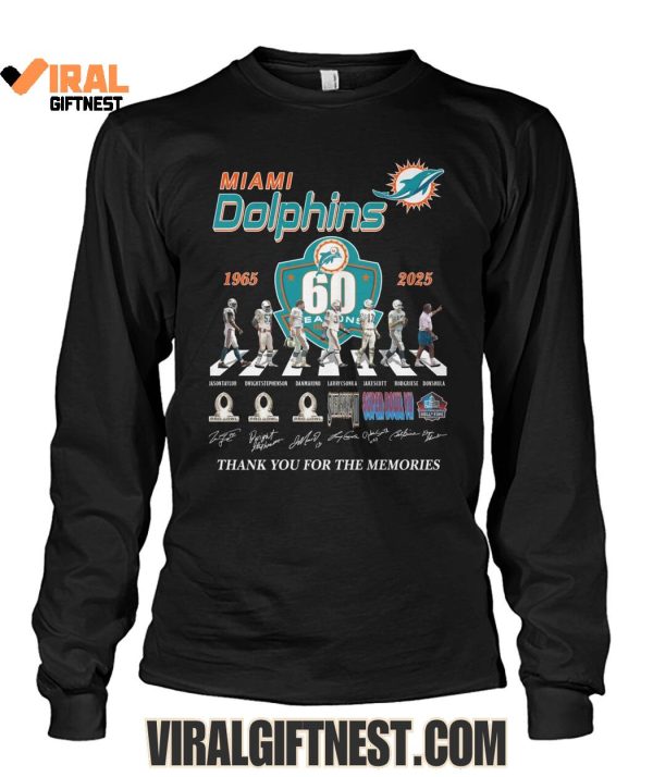 Miami Dolphins 60 Season 1965-2025 Thank You For The Memories Limited Edition Shirts