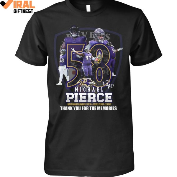 Michael Pierce x Baltimore Ravens Thank You For The Memories Limited Edition Shirts