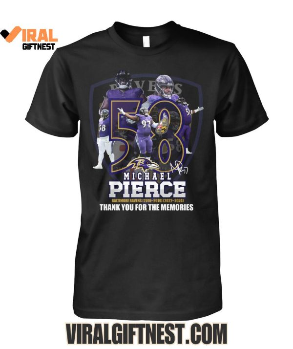 Michael Pierce x Baltimore Ravens Thank You For The Memories Limited Edition Shirts