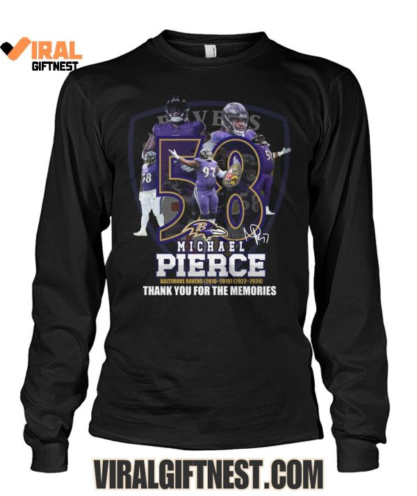 Michael Pierce x Baltimore Ravens Thank You For The Memories Limited Edition Shirts