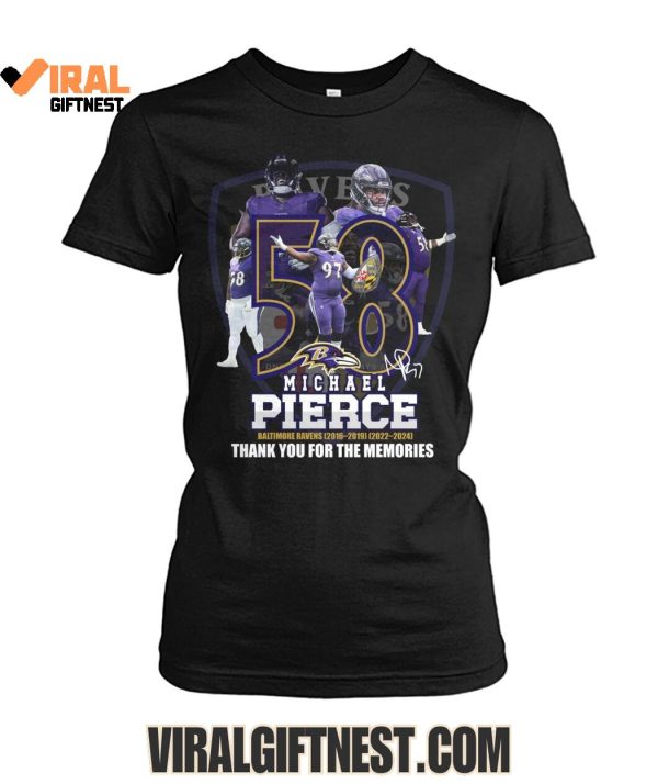 Michael Pierce x Baltimore Ravens Thank You For The Memories Limited Edition Shirts