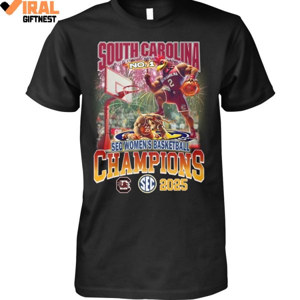 No.1 South Carolina Gamecocks SEC Women’s Basketball Champions 2025 Limited Edition Shirts