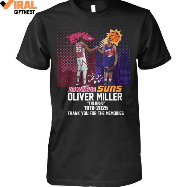 Oliver Miller “The Big 0” 1970-2025 Thank You For The Memories Shirts