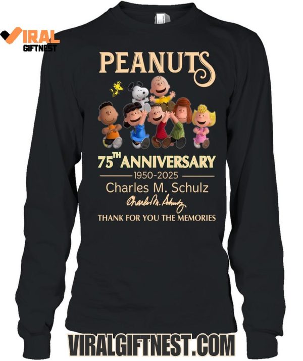 Peanuts 75th Anniversary 1950-2025 Charles M.Schulz Thank You For The Memories Shirts