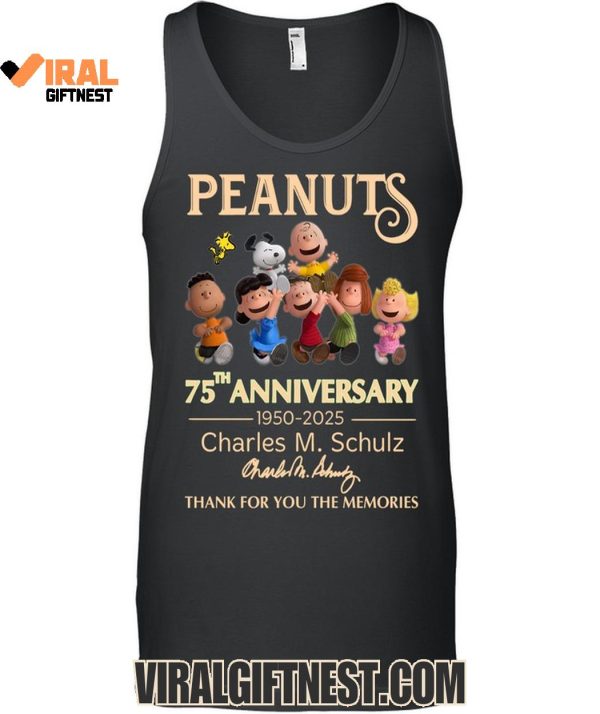 Peanuts 75th Anniversary 1950-2025 Charles M.Schulz Thank You For The Memories Shirts