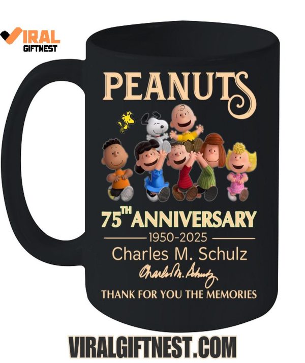 Peanuts 75th Anniversary 1950-2025 Charles M.Schulz Thank You For The Memories Shirts