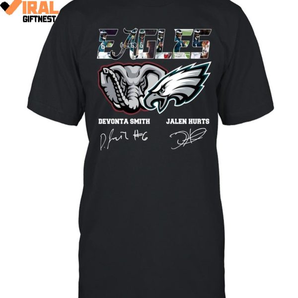 Philadelphia Eagles x Alabama Crimson Tide Devonta Smith And Jalen Hurts Signature Limited Edition Shirts