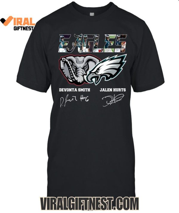 Philadelphia Eagles x Alabama Crimson Tide Devonta Smith And Jalen Hurts Signature Limited Edition Shirts