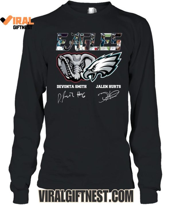 Philadelphia Eagles x Alabama Crimson Tide Devonta Smith And Jalen Hurts Signature Limited Edition Shirts