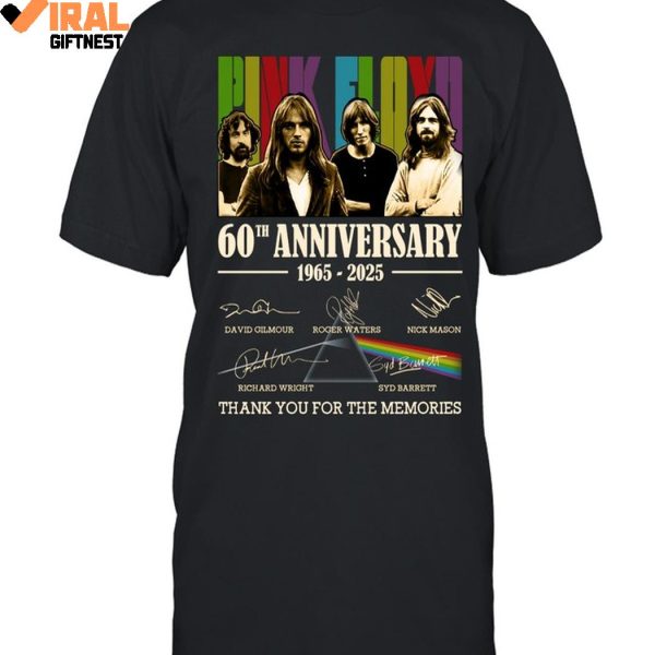 Pink Floyd 60th Anniversary 1965-2025 Thank You For The Memories Limited Edition Shirts