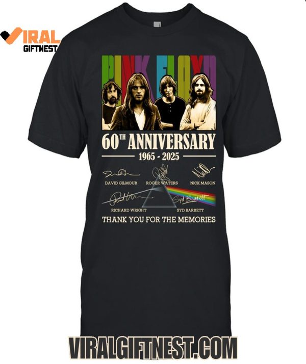 Pink Floyd 60th Anniversary 1965-2025 Thank You For The Memories Limited Edition Shirts