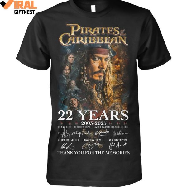 Pirates Of The Caribbean 22 Years 2003-2025 Thank You For The Memories Shirts