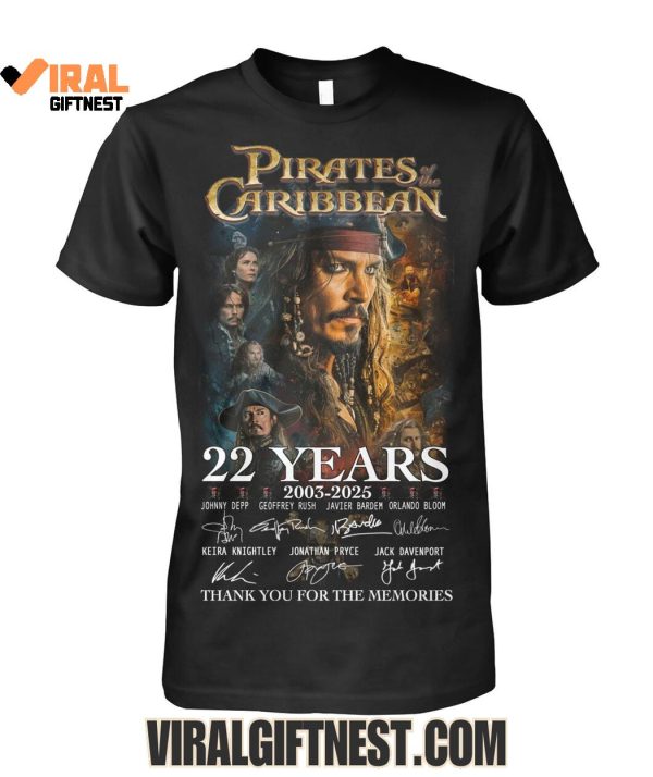 Pirates Of The Caribbean 22 Years 2003-2025 Thank You For The Memories Shirts