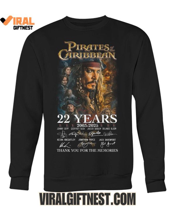 Pirates Of The Caribbean 22 Years 2003-2025 Thank You For The Memories Shirts