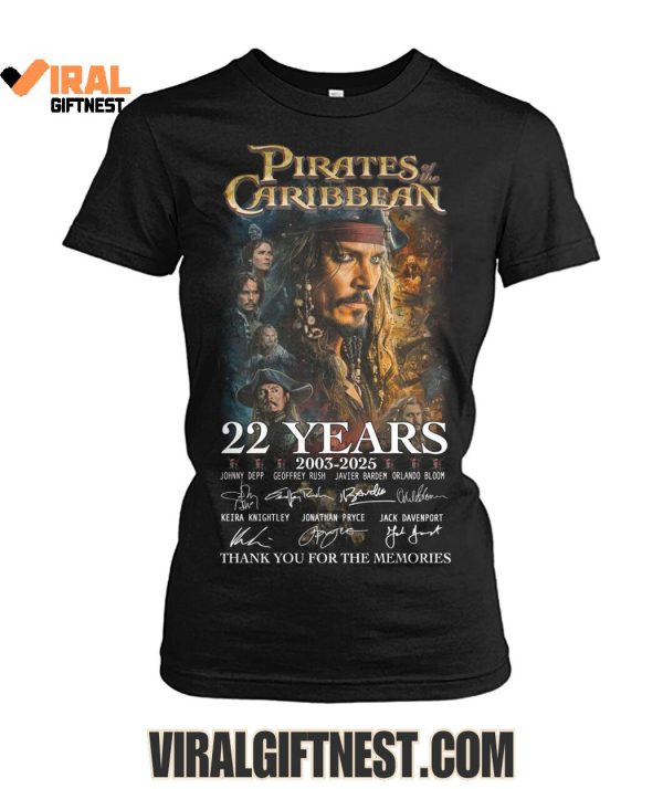 Pirates Of The Caribbean 22 Years 2003-2025 Thank You For The Memories Shirts