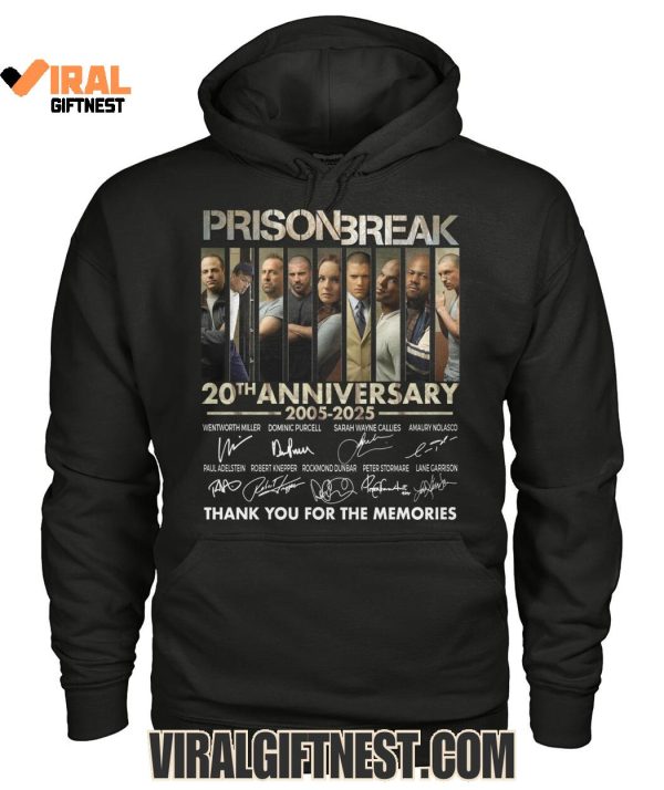 Prison Break 20th Anniversary 2005-2025 Thank You For The Memories Shirts