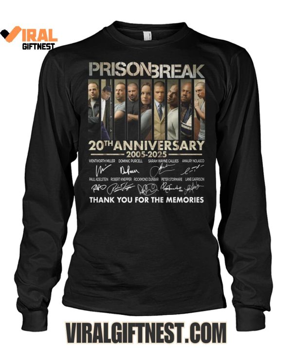 Prison Break 20th Anniversary 2005-2025 Thank You For The Memories Shirts