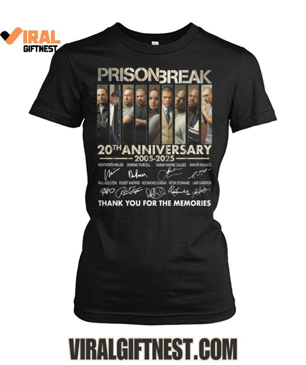 Prison Break 20th Anniversary 2005-2025 Thank You For The Memories Shirts