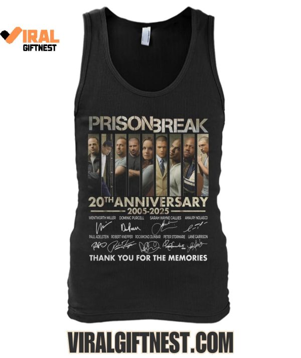 Prison Break 20th Anniversary 2005-2025 Thank You For The Memories Shirts