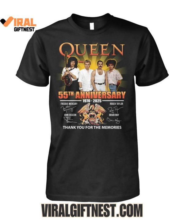 Queen 55th Anniversary 1970-2025 Thank You For The Memories Limited Edition Shirts