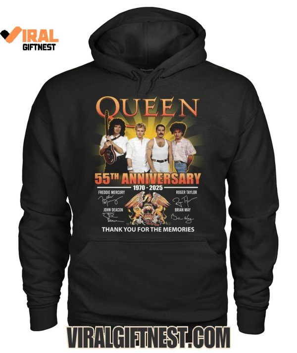 Queen 55th Anniversary 1970-2025 Thank You For The Memories Limited Edition Shirts