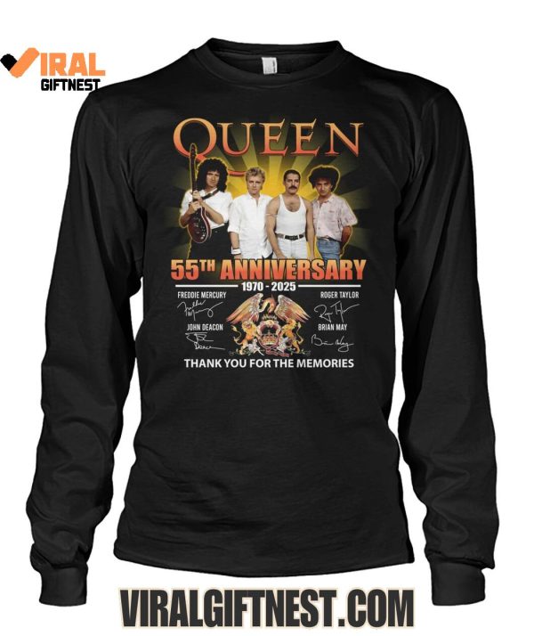 Queen 55th Anniversary 1970-2025 Thank You For The Memories Limited Edition Shirts