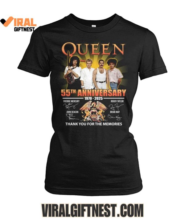 Queen 55th Anniversary 1970-2025 Thank You For The Memories Limited Edition Shirts