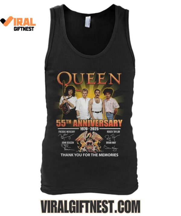 Queen 55th Anniversary 1970-2025 Thank You For The Memories Limited Edition Shirts