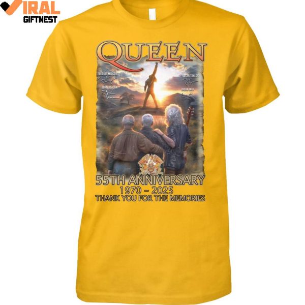 Queen 55th Anniversary 1970-2025 Thank You For The Memories New Edition Shirts