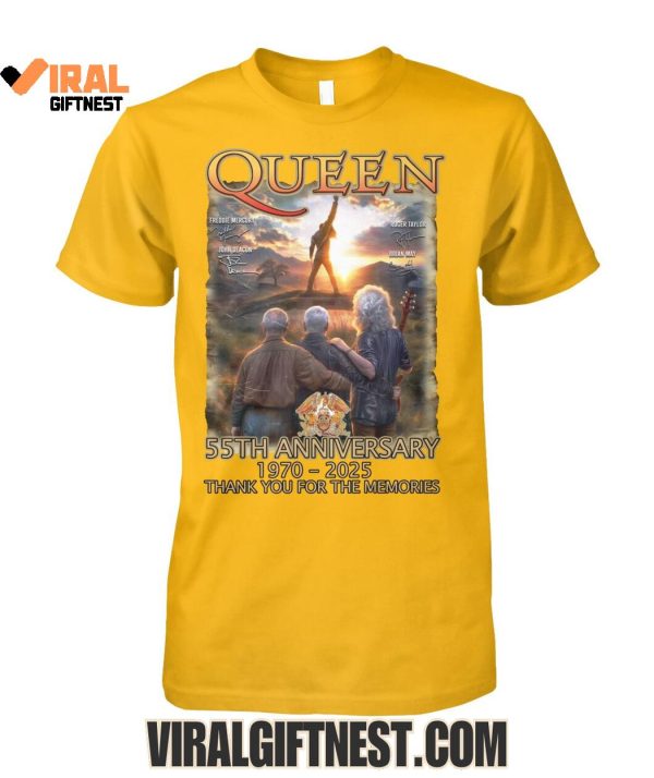 Queen 55th Anniversary 1970-2025 Thank You For The Memories New Edition Shirts