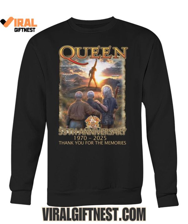 Queen 55th Anniversary 1970-2025 Thank You For The Memories New Edition Shirts