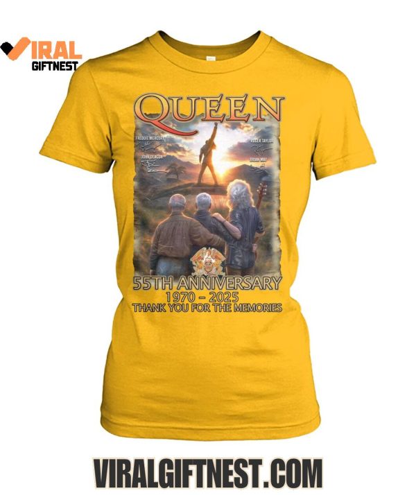 Queen 55th Anniversary 1970-2025 Thank You For The Memories New Edition Shirts