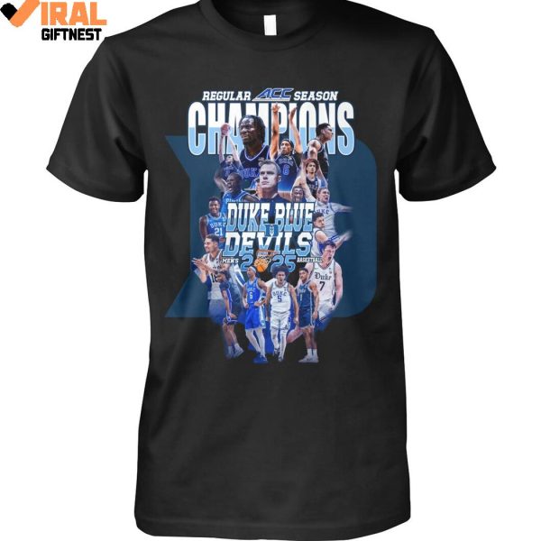 Regular ACC Season Champions Duke Blue Devils Men’s Basketball 2025 Limited Edition Shirts