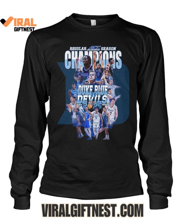 Regular ACC Season Champions Duke Blue Devils Men’s Basketball 2025 Limited Edition Shirts