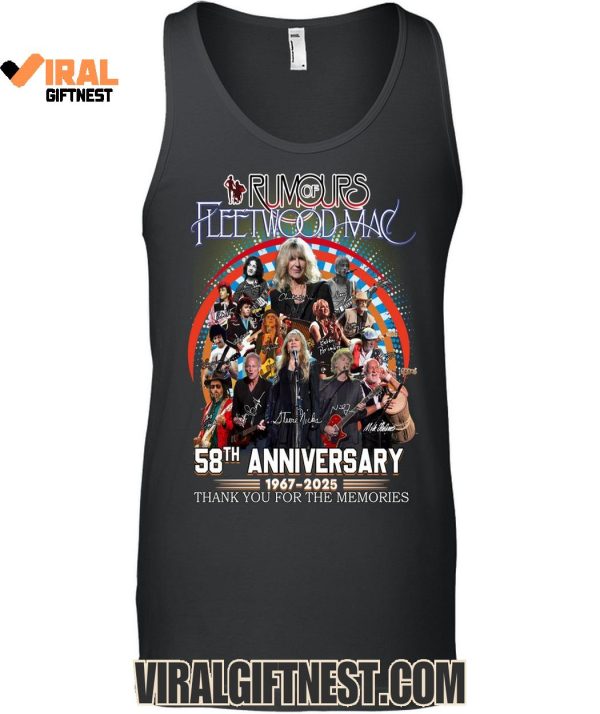 Rumours Fleetwood Mac 58th Anniversary 1967-2025 Thank You For The Memories Limited Edition Shirts