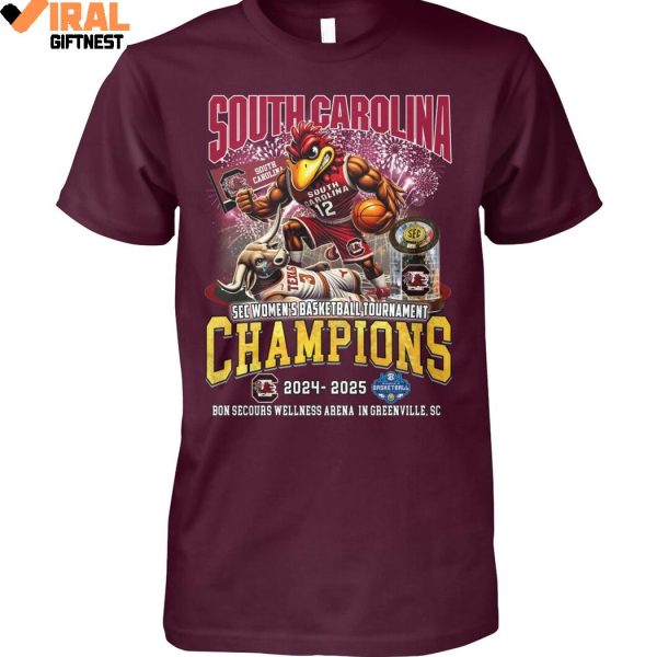 South Carolina Gamecocks SEC Women’s Basketball Tournament Champions 2025 Limited Edition Shirts