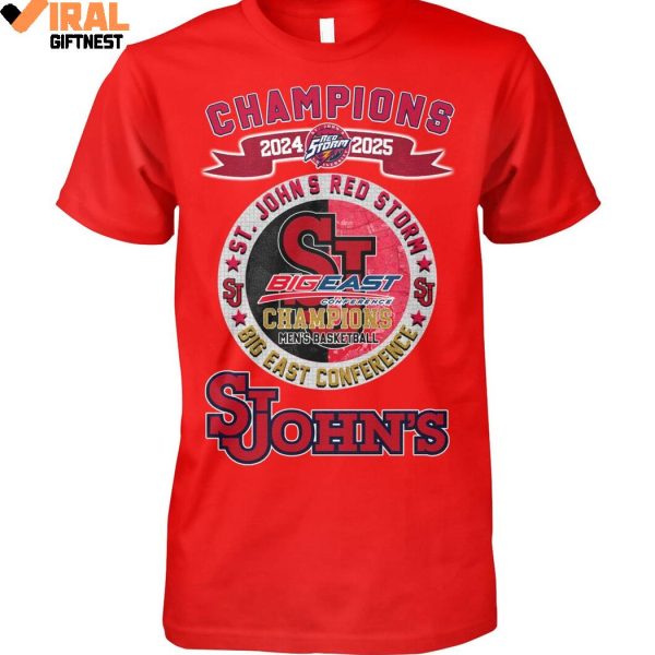 St John’s Red Storm Men’s Basketball Big East Conference Champions 2024-2025 Limited Edition Shirts