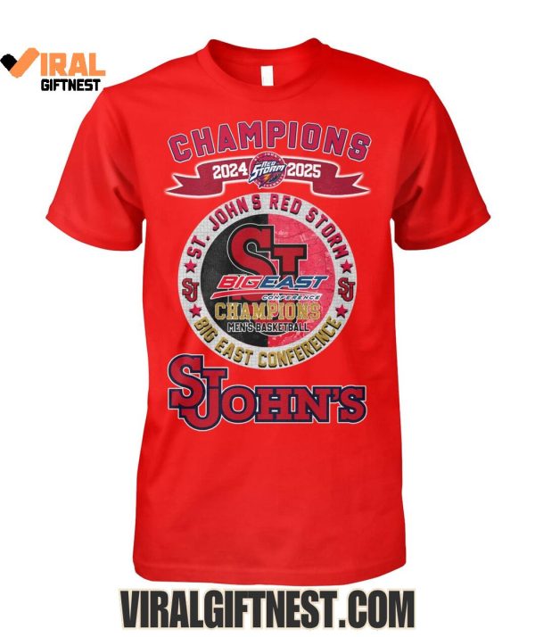 St John’s Red Storm Men’s Basketball Big East Conference Champions 2024-2025 Limited Edition Shirts