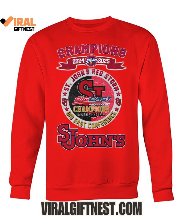 St John’s Red Storm Men’s Basketball Big East Conference Champions 2024-2025 Limited Edition Shirts