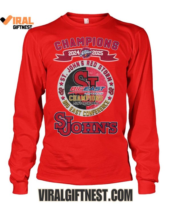 St John’s Red Storm Men’s Basketball Big East Conference Champions 2024-2025 Limited Edition Shirts