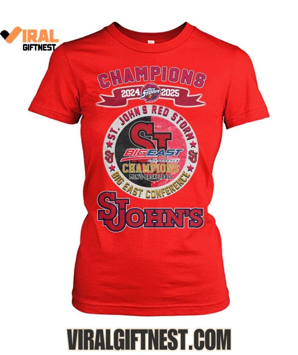 St John’s Red Storm Men’s Basketball Big East Conference Champions 2024-2025 Limited Edition Shirts